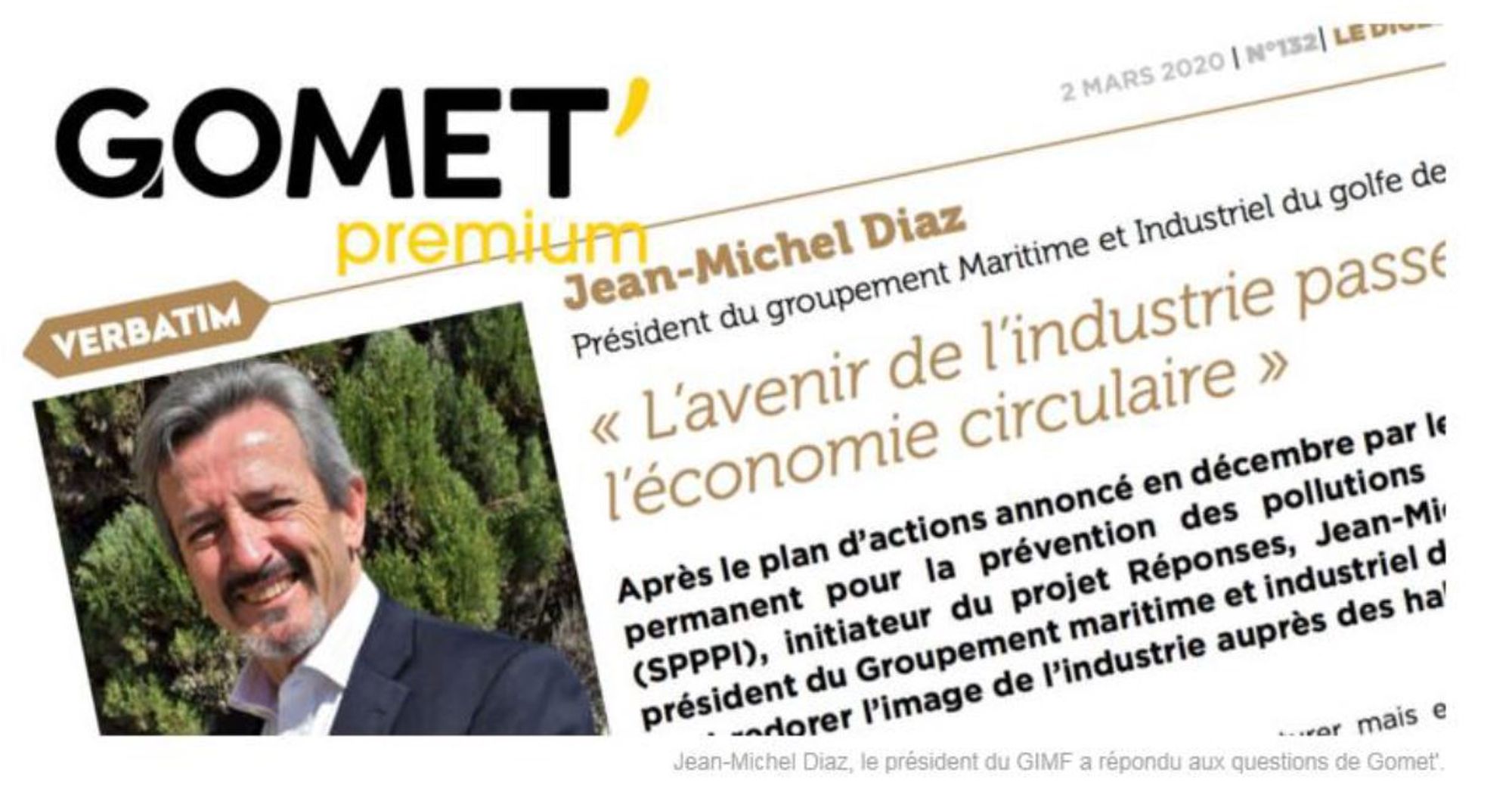 Jean-Michel Diaz (GIMF) : « L’avenir de l’industrie passe par l’économie circulaire » 