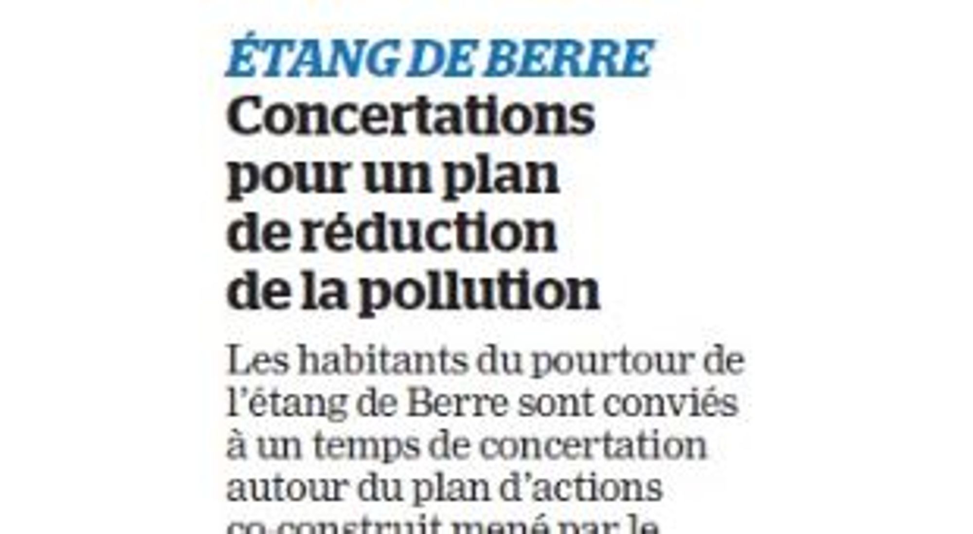 Étang de Berre : Concertations pour un plan de réduction de la pollution