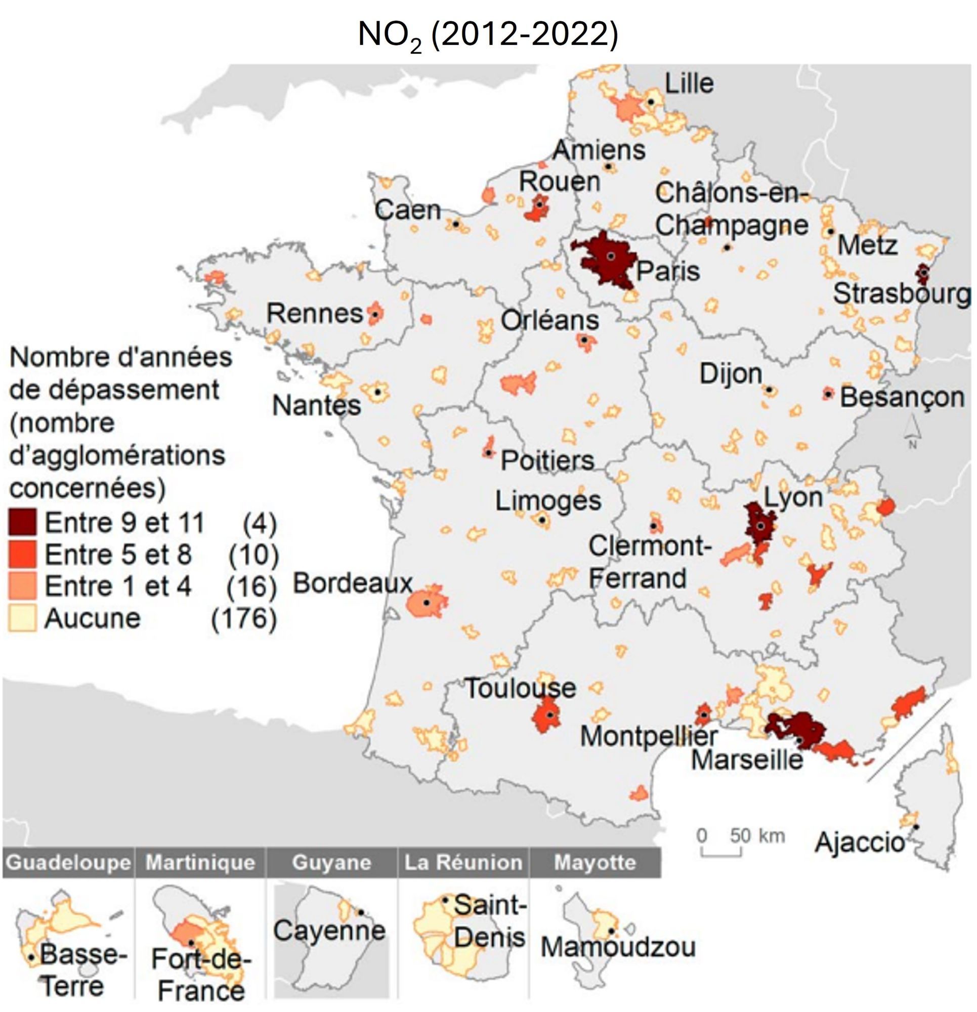 Cartographies de la pollution de l’air : avoir une vision d’ensemble sur toute la France