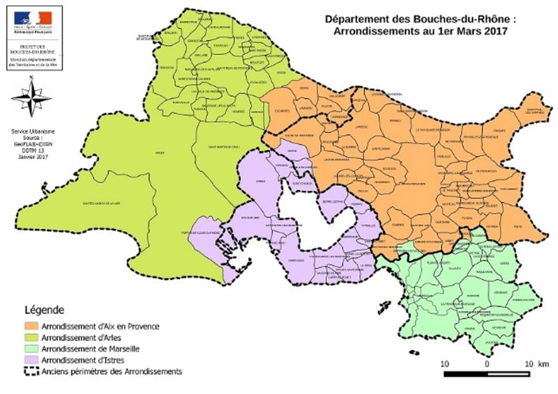 Carte du département des Bouches-du-Rhône